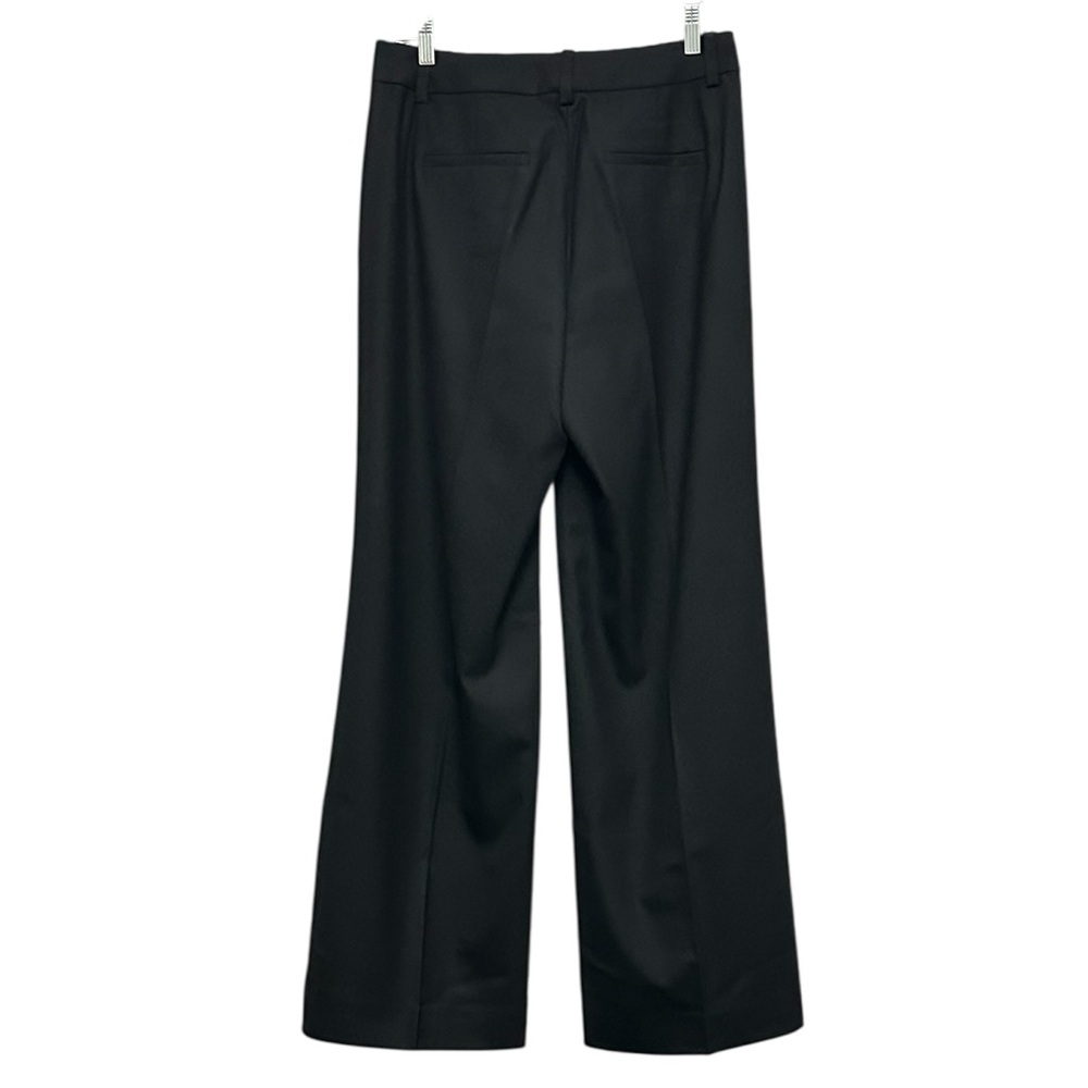 NEW J. CREW Carolina Pant in Wool-blend Flannel Wide Leg Slacks in Black Size 6 - Picture 4 of 6